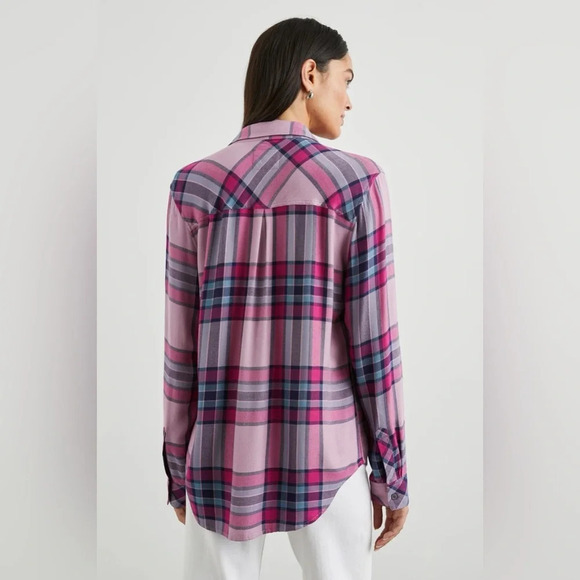 Rails Hunter Plaid Button Up in Navy & Magneta - Picture 2 of 9